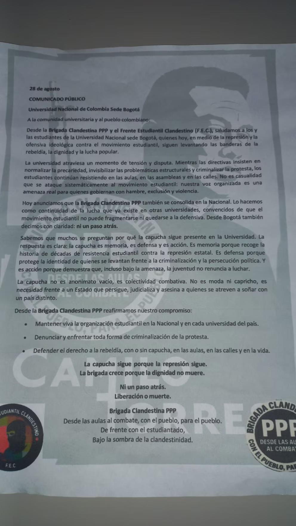En Video | Disturbios en la Universidad Nacional bloquean el tráfico durante horas; aparecieron panfletos de dos organizaciones