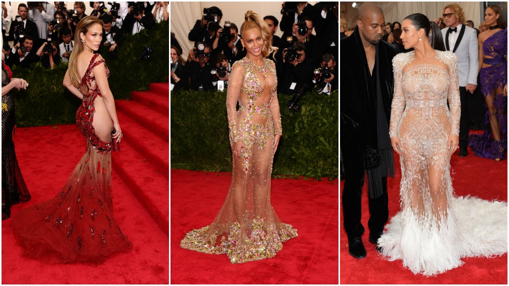 Jennifer López, Beyoncé y Kim Kardashian usaron transparencias. FOTOS AP