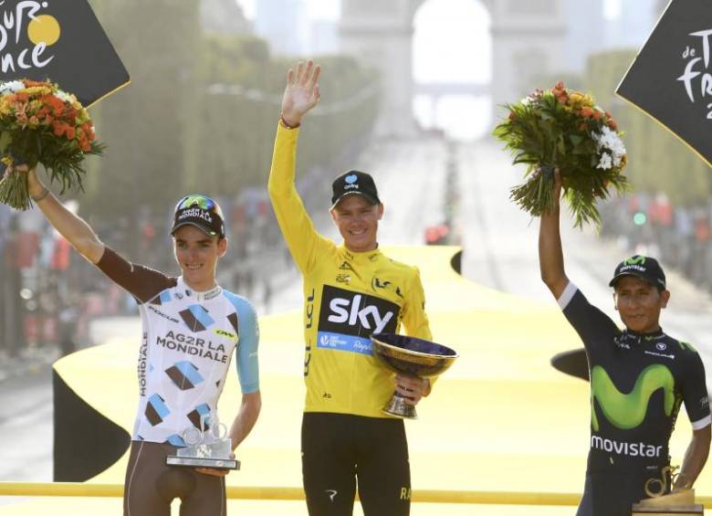 Tour-2016. En su tercera presentación en la prueba francesa fue 3°, detrás de Froome y Romain Bardet.