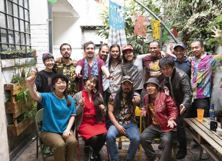 El trabajo se grabó en Teusaquillo, Bogotá, durante un par de días en septiembre de 2019 luego de la participación de Minyo Crusaders en el festival Colombia al Parque. FOTO cortesía Yuji Moriwaki. 