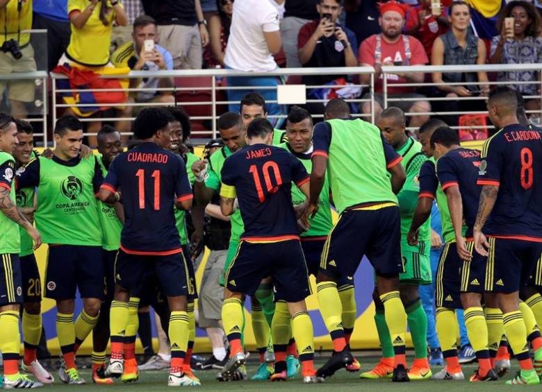 Es habitual que la Selección Colombia celebre bailando después de hacer un gol. FOTO EFE
