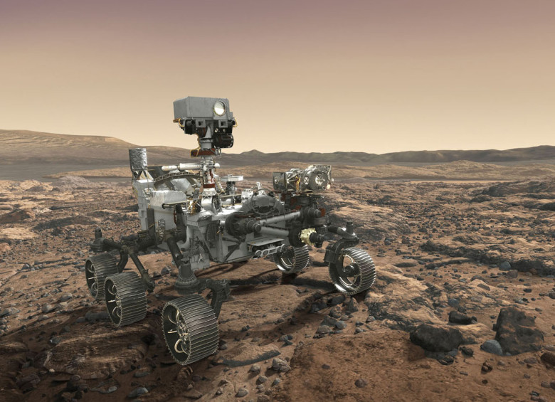 Una imágen artística del Mars 2020, uno de los vehículos de exploración espacial que saldrá en agosto y explorará Marte. FOTO Cortesía Nasa/JPL-Caltech