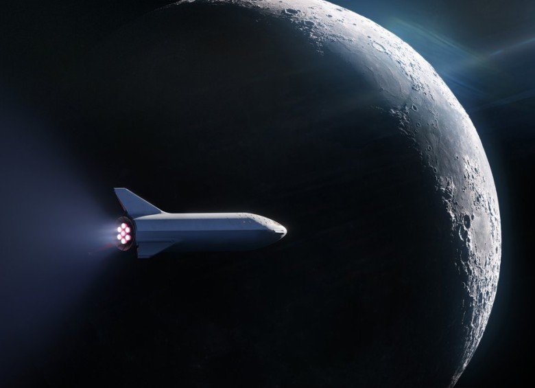 Así se ve el render de la nueva versión del Bif Falcon Rocket en la foto que compartió Space X en sus redes sociales. FOTO: @SpaceX en Twitter