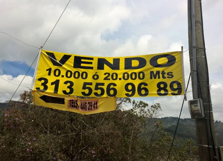 Al final de los rieles hechos por la alcaldía de Guarne, doña Gladys vende el metro cuadrado a $70.000.