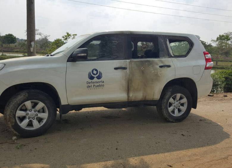 La Defensoría del Pueblo rechazó este jueves el ataque a una camioneta de la misión humanitaria de esta entidad en Arauca. CORTESÍA DEFENSORÍA