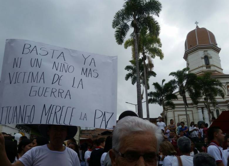 En Ituango protestaron por asesinato de niña de tres años