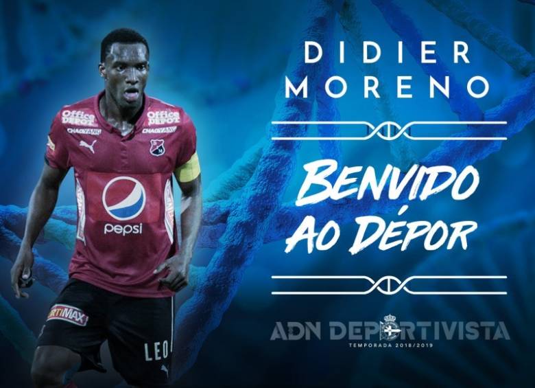 Esta es la imagen con la que el club español presenta al futbolista colombiano. FOTO CORTESÍALA CORUÑA