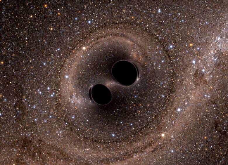 La colisión de agujeros negros está a una distancia de 9.000 millones de años luz. Foto: SXS - EFE