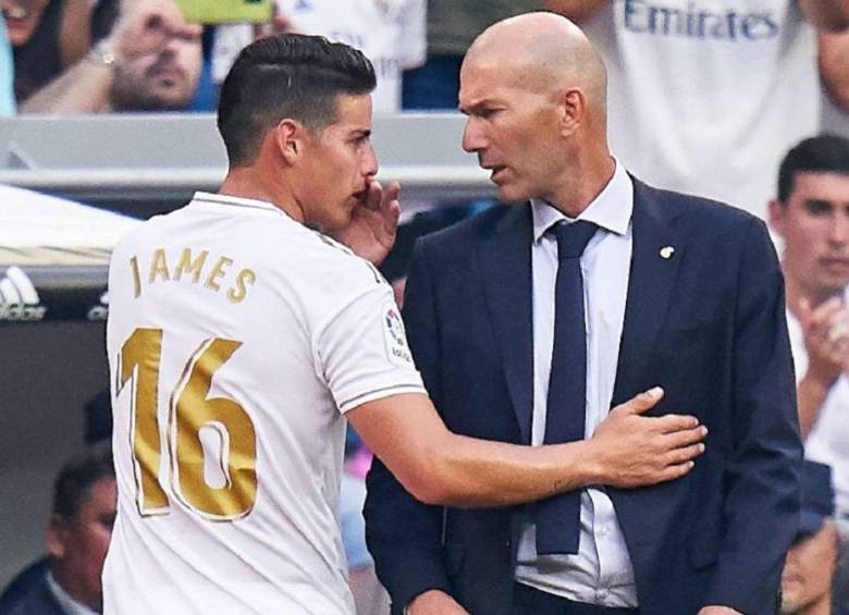 Cada vez la distancia es más grande entre James y el técnico Zinedine Zidane. FOTO ARCHIVO EFE