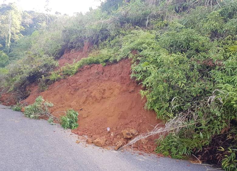 La temporada de lluvias en el Suroeste antioqueño habría ocasionado el deslizamiento. FOTO CORTESÍA