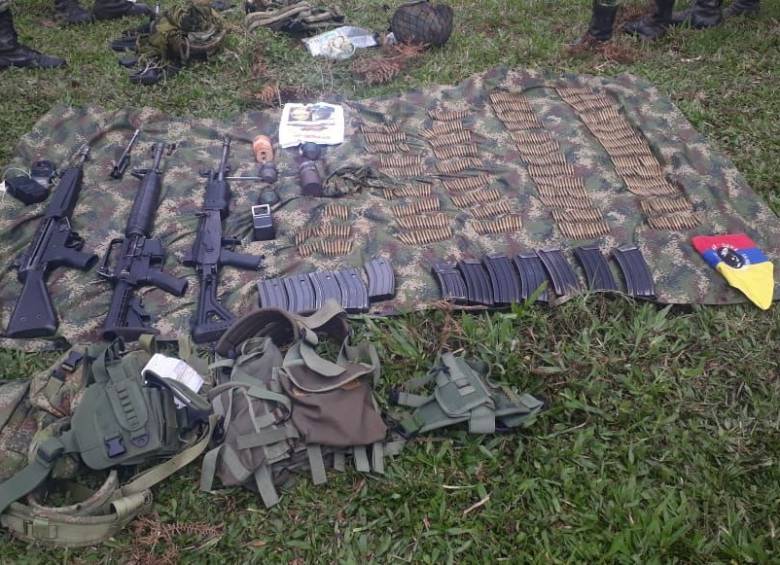 Incautan armas tras combates con disidentes de las Farc. FOTO: Colprensa