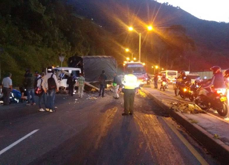 Un herido dejó accidente en la autopista Medellín- Bogotá