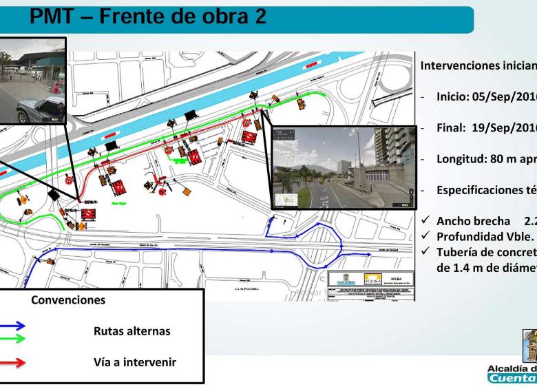 De rojo, la vía que estará cerrada. Imagen cortesía: Secretaría de Movilidad de Medellín.
