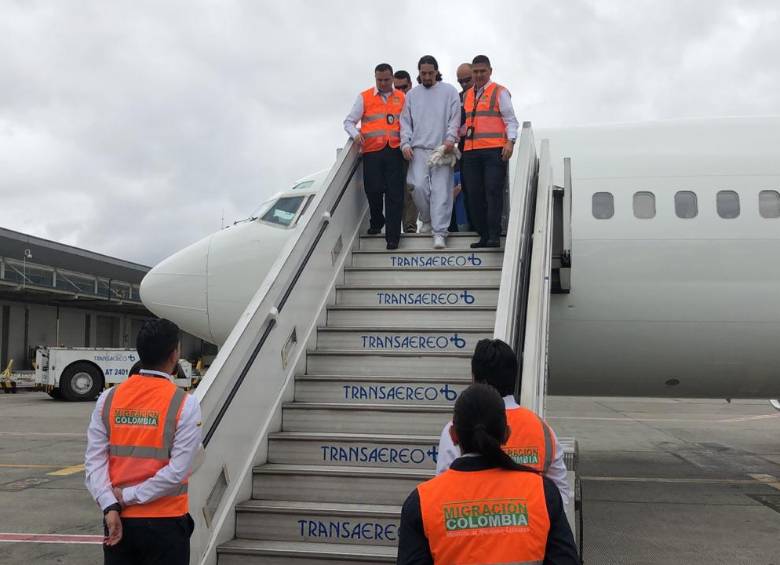 David Murcia Guzmán a su llegada al país. FOTO MIGRACIÓN COLOMBIA