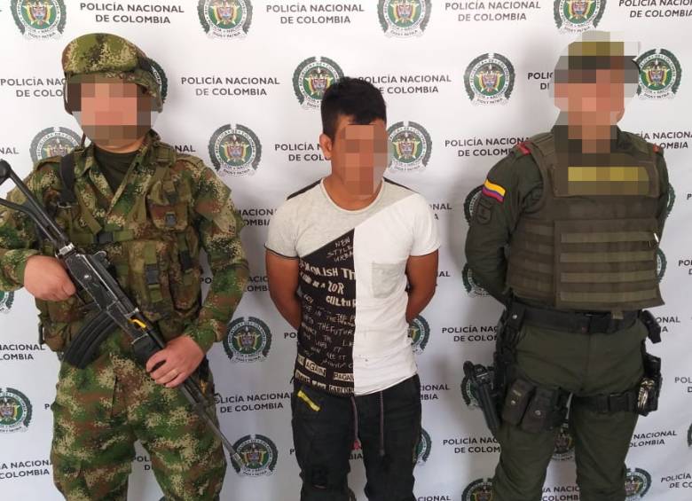 Alias “Chan” y “Jairo”, hombres de confianza de alias “Cabuyo” fueron capturados en el Norte de Antioquia. FOTO: Cortesía