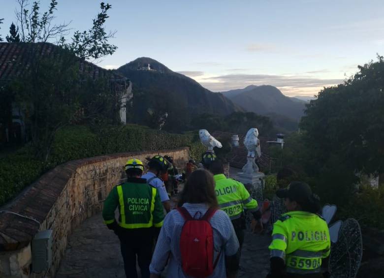 Evacuación de los heridos en el teleférico. FOTO ALCALDÍA DE BOGOTÁ