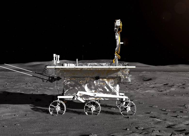 Impresión artística facilitada por el CNSA del vehículo lunar de la sonda lunar Chang’e-4. FOTO: EFE