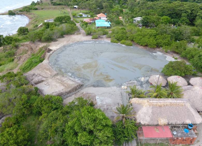 Imagen aérea del volcán de Arboletes, en el Urabá antioqueño. FOTO: CORTESÍA