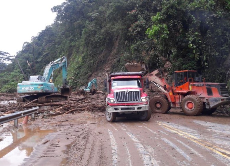 Cerrada vía Bogotá-Villavicencio. Foto: Cortesía Ministerio de Transporte
