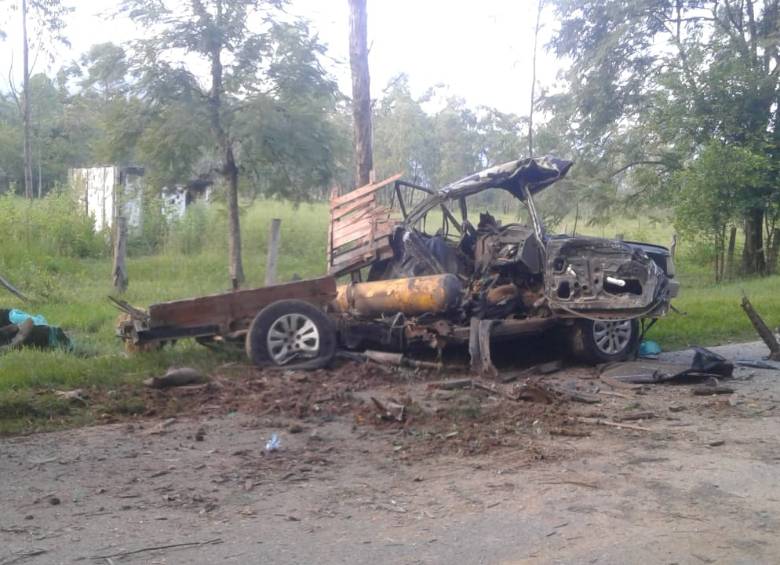 Carrobomba en Cauca. FOTO: COLPRENSA