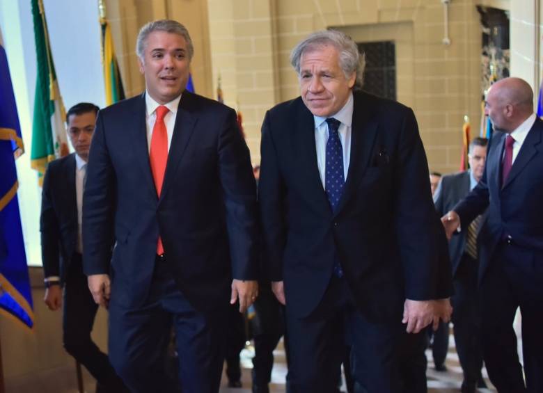El presidente Duque apoyó la reelección de Luis Almagro como secretario general de la OEA. FOTO: @IvanDuque