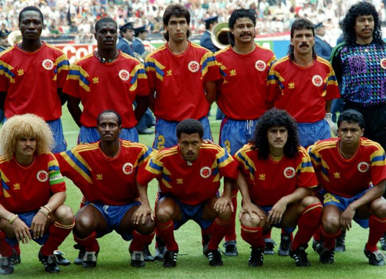 Uniforme de Colombia en el Mundial de Italia 90, en el que llegó hasta octavos de final con una victoria, un empate y dos derrotas. FOTO Tomada de Goal.com 