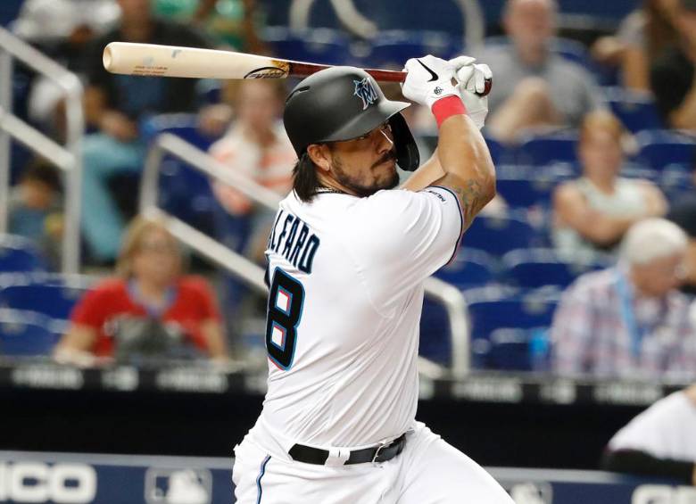 Jorge Alfaro, el primero de los peloteros de Miami separado por contagio de coronavirus. Foto 