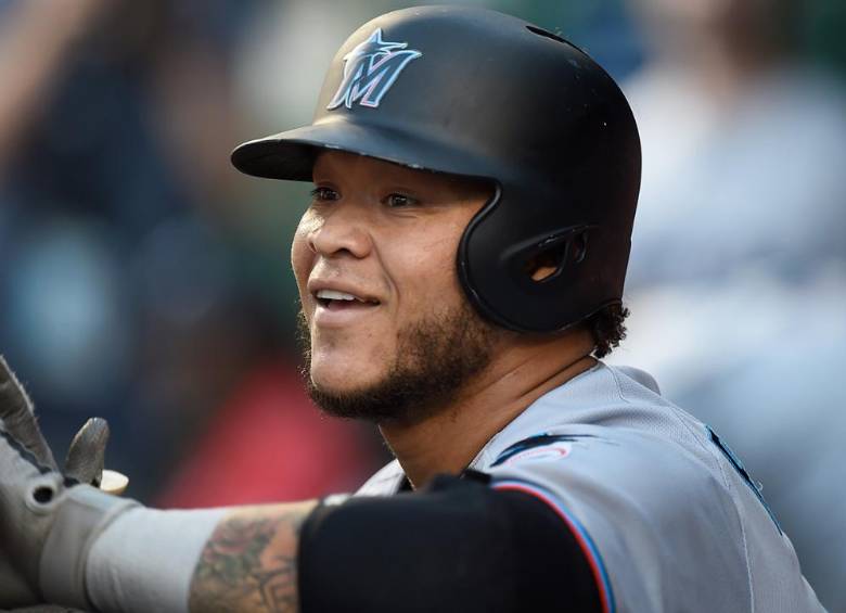 Harold Ramírez, pelotero colombiano de Grandes Ligas, adscrito a los Marlins. Foto portal Marlins