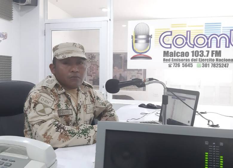 Soldado Samuel Epinayú desde La Guajira. FOTO CORTESÍA EJÉRCITO