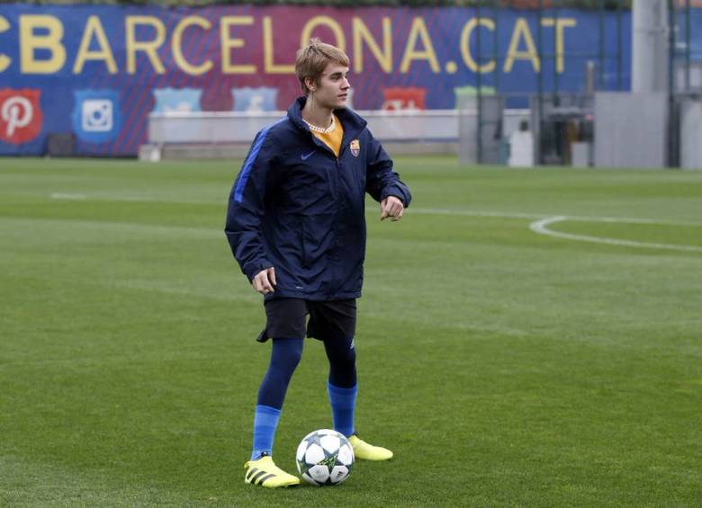 Justin Bieber se entrenó con las estrellas del Barça 
