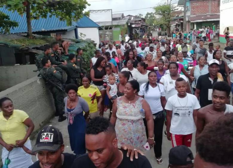 Manifestación en el municipio de Vigía del Fuerte FOTO CORTESÍA SILVIO ROMAÑA