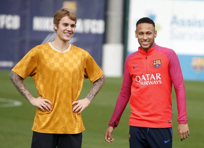 Justin Bieber se entrenó con las estrellas del Barça 