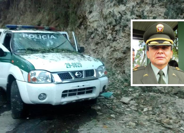En el atentado murieron el comandante de la Policía de Ipiales, el teniente coronel Alfredo Ruiz Clavijo; el patrullero Juan David Marmolejo García y un civil. FOTO CORTESÍA