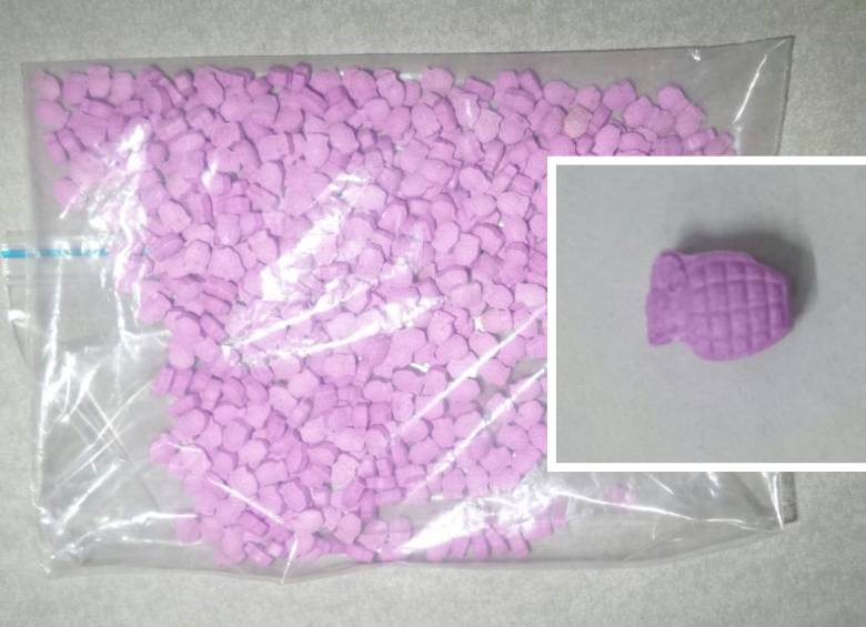 Estas son las granadas un tipo de pastillas de éxtasis que supuestamente vendía la banda capturada. FOTO CORTESÍA
