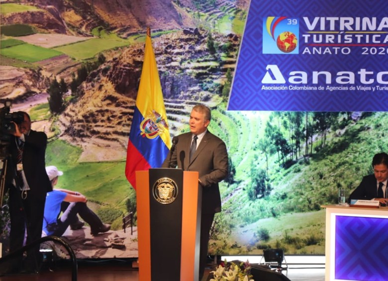 El presidente Iván Duque asistió a la inauguración de la vitrina turístrica de Anato. FOTO: EL COLOMBIANO