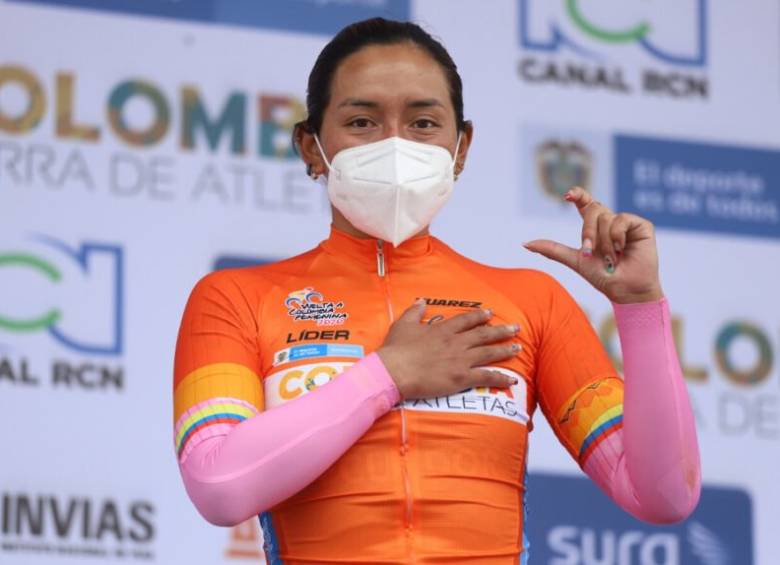 Miryam Núñez, campeona de la competencia. FOTO TWITTER VUELTA A COLOMBIA FEMENINA