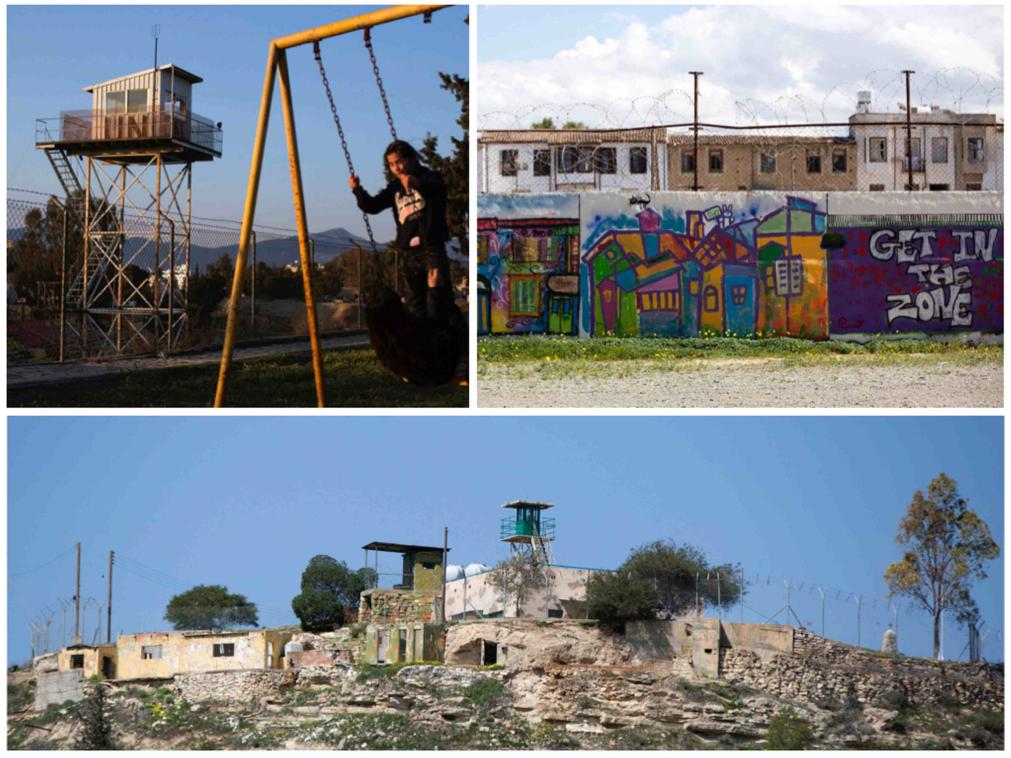 Combinación de imágenes que muestran la zona de amortiguación de las Naciones Unidas en la isla de Chipre, que separa las comunidades griegas y turcas étnicas. El Consejo de Seguridad estableció originalmente la UNFICYP en 1964 para impedir nuevos enfrentamientos entre estas comunidades. FOTO REUTERS