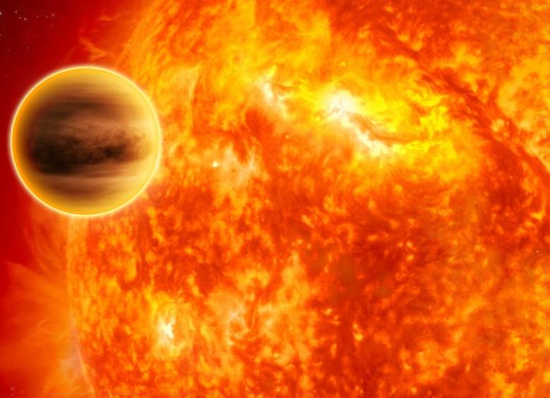 Así debe ser el ambiente del primer exoplaneta hallado, 51 Pegasi b, que está muy cerca de su sol. Su temperatura: 1.000 grados. Ilustración Nasa/JPL-Caltech