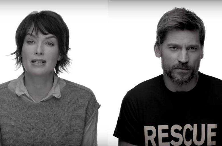 Lena Headey y Nikolaj Coster-Waldau exponen la crisis de los refugiados. FOTO IRC