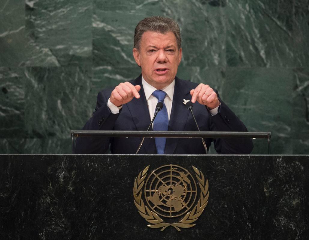 El Presidente Santos va a Naciones Unidas para buscar apoyo al proceso de paz. Foto: AFP