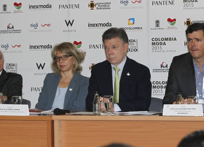 El presidente Santos estuvo en apertura de Colombiamoda 2015. Hoy empresarios esperan anuncios para el sector FOTO archivo