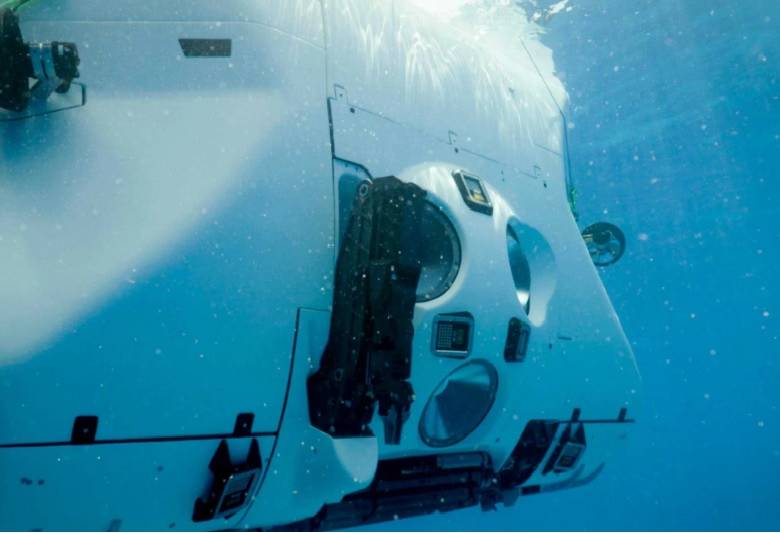 Este es el submarino que tocó el fondo del océano Atlántico. Foto The Five Deeps Expedition