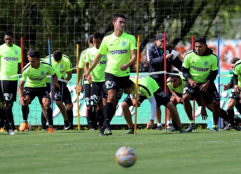 Nacional entrenó ayer en su sede de Guarne. FOTO donaldo zuluaga