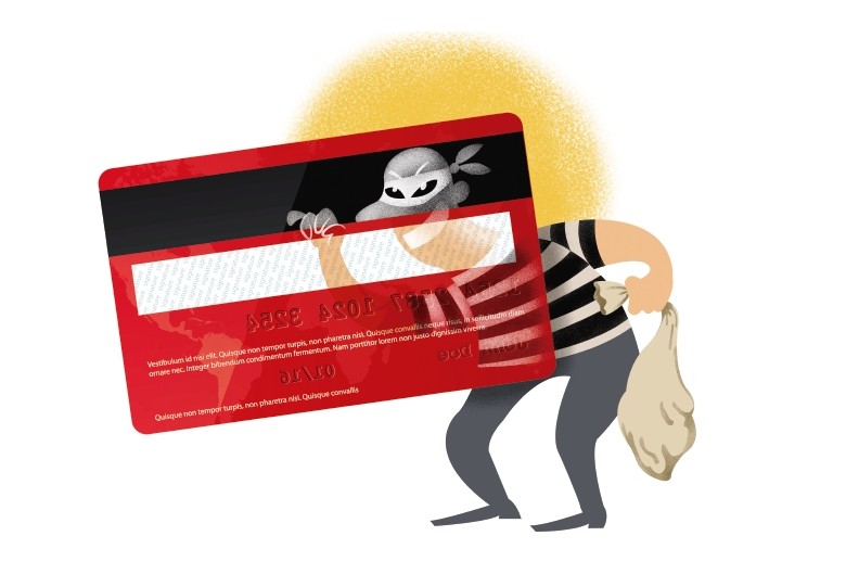 Aunque los bancos buscan blindar a clientes y prevenirlos del robo de su información bancaria incorporando chips en las tarjetas, los cibercriminales aún encuentran otros métodos para delinquir. Ilustración Esteban París