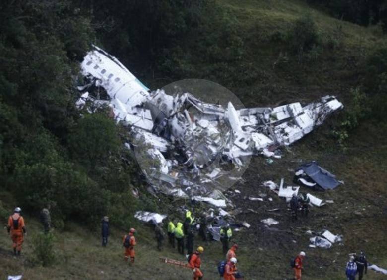 El vuelo 2933 de Lamia, que procedía de Bolivia con el club de fútbol Chapecoense y algunos periodistas, se estrelló en La Unión, Antioquia, el 28 de noviembre de 2016. FOTO JUAN ANTONIO SÁNCHEZ
