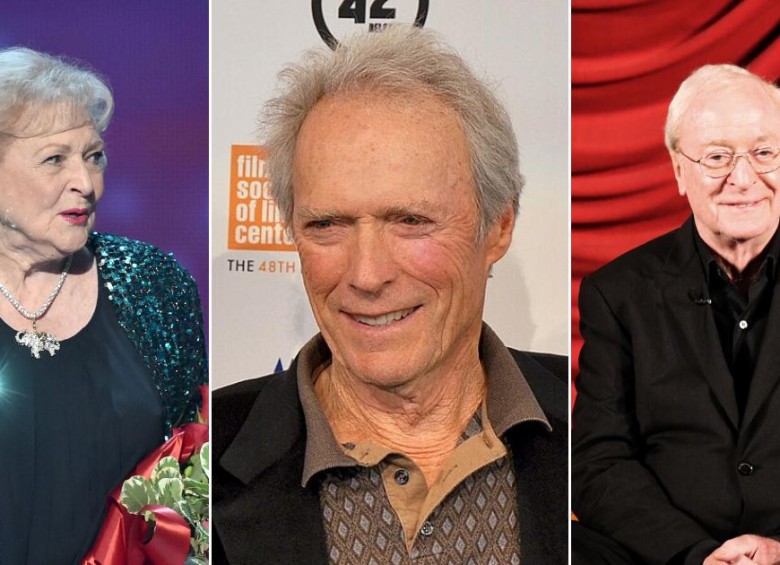 Betty White ya cumplió 98 años, Clint Eastwood tiene 89 y Michael Caine, 86. Fotos: Archivo El Colombiano y Creative Commons. 