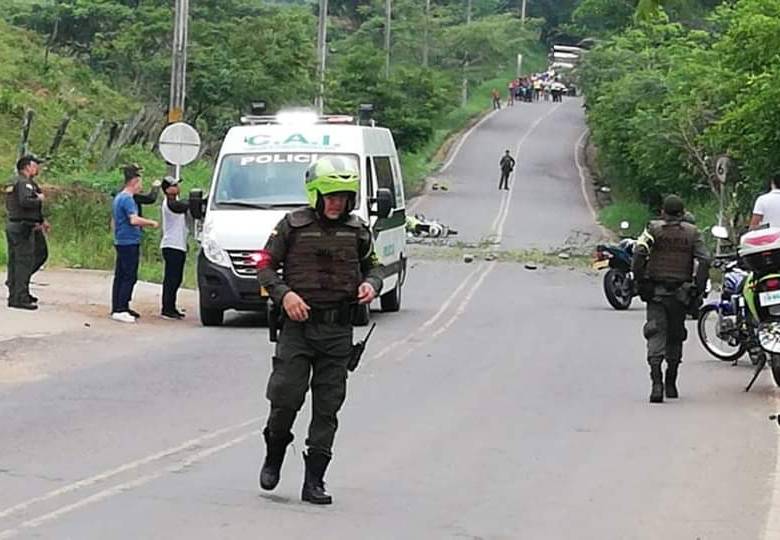 Punto exacto del atentado. FOTO CORTESÍA William González y Roberto Penagos