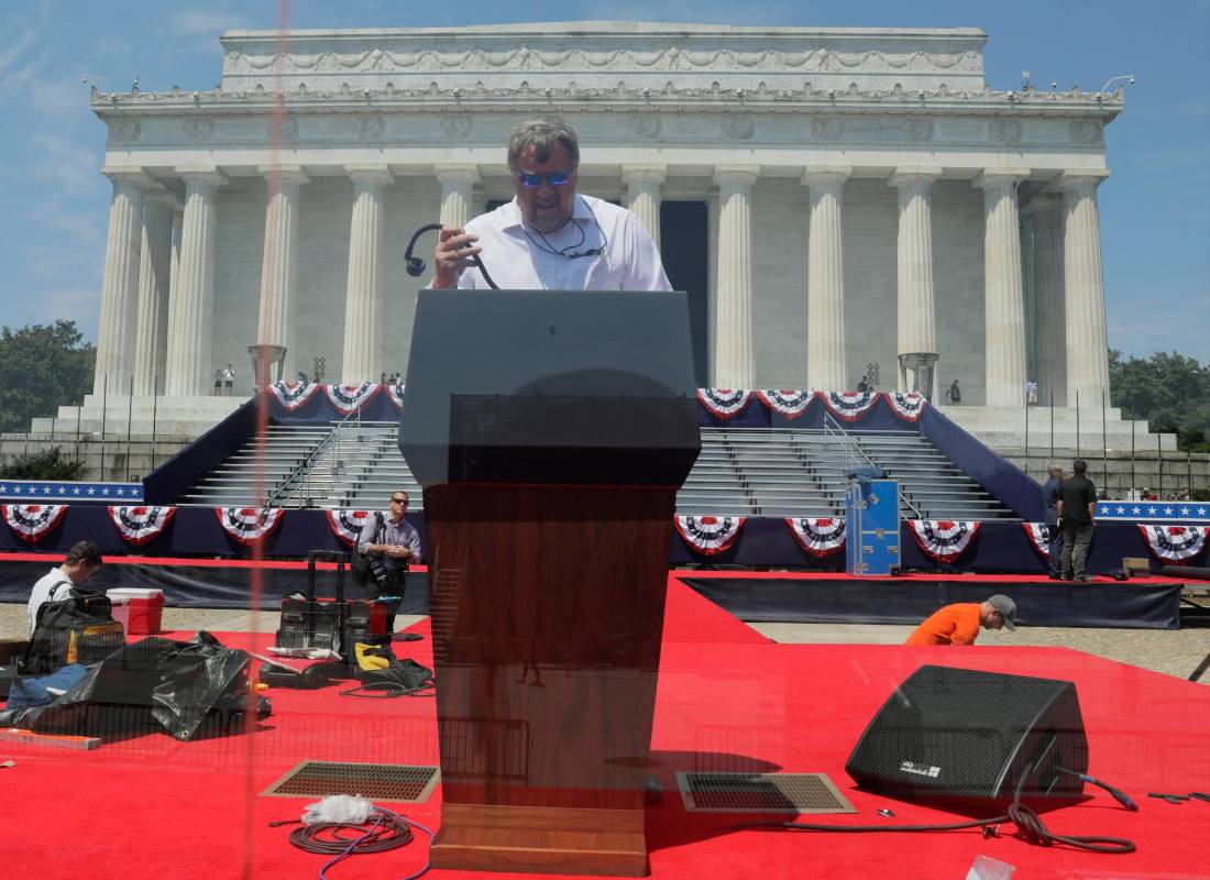 El Lincoln Memorial fue el lugar elegido por Donald Trump para dar su discurso. FOTO Reuters