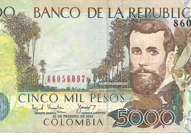 El billete de 5 mil pesos se dio para conmemorar el centenario de la muerte de José Asunción Silva. Y se escenifica uno de sus poemas, Nocturno. El diseño fue de Juan Cárdenas. FOTO Cortesía