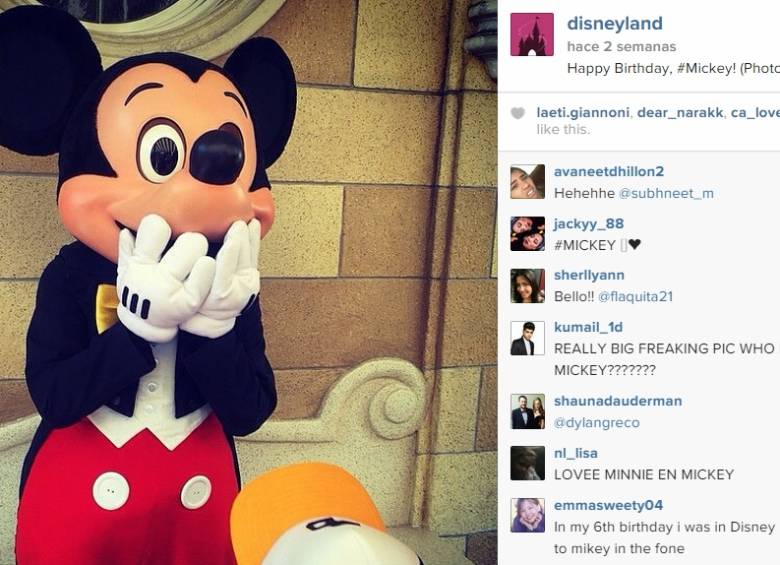 El parque de atracciones Disneyland es el lugar desde el que se compartieron más fotografías en Instagram de todo el mundo en 2014. FOTO CORTESÍA